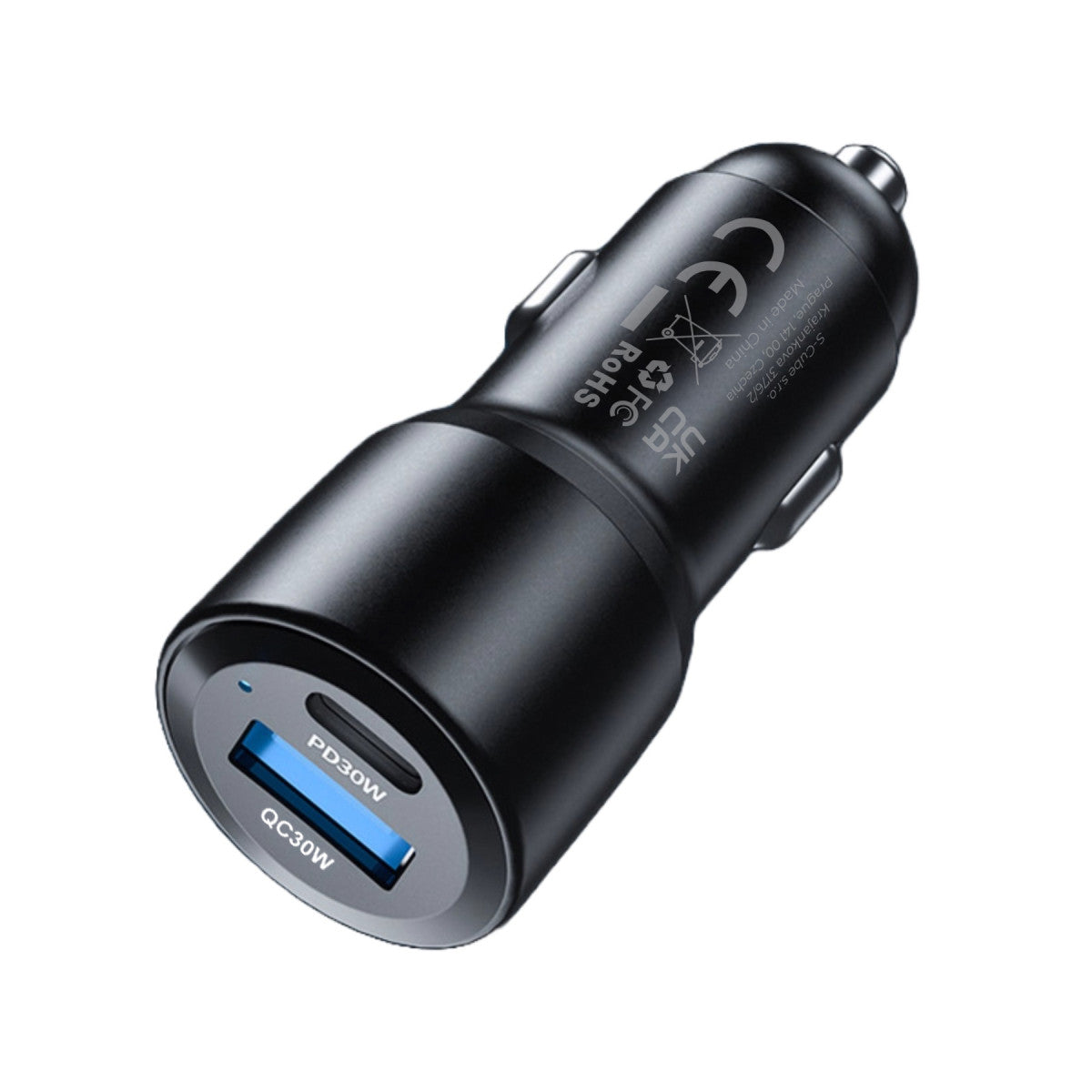 Car Charger USB-C + USB-A CA2, 60W, Black