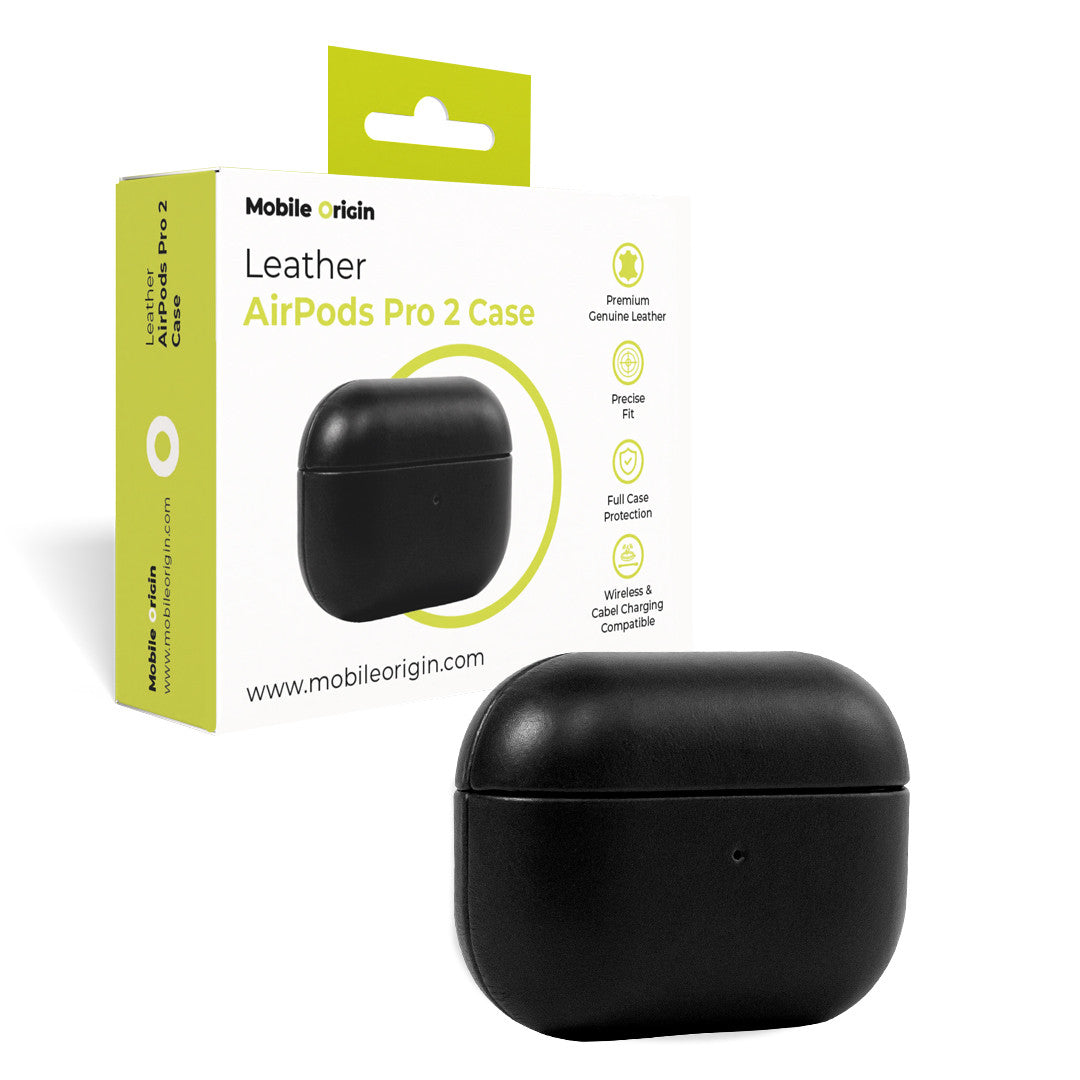 Leather Case for AirPods Pro 2, Black