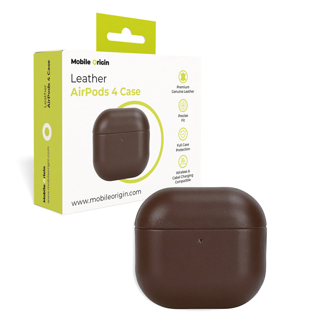 Kožené pouzdro pro AirPods 4, Hnědá