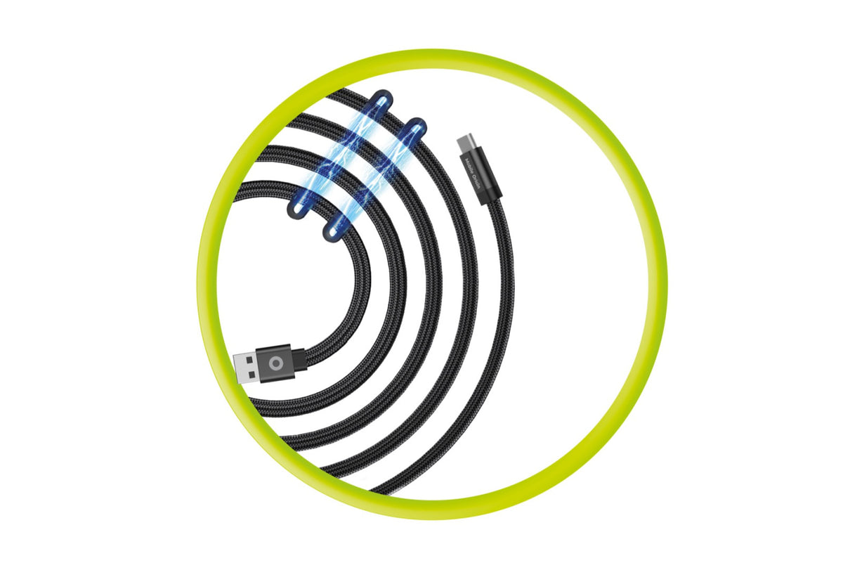 Magnetický kábel USB-A na USB-C MC2, 27W, 480 Mb/s, 1 m, Čierna
