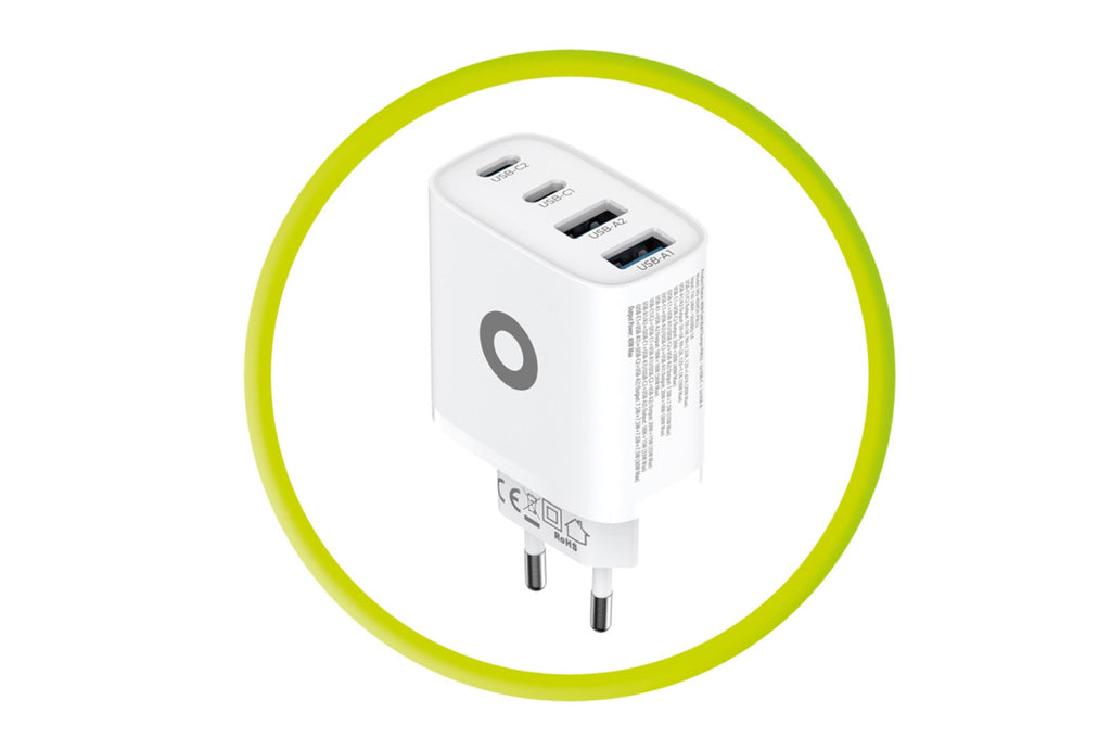GaN síťová nabíječka 40W PW22 – 2x USB-C + 2x USB-A