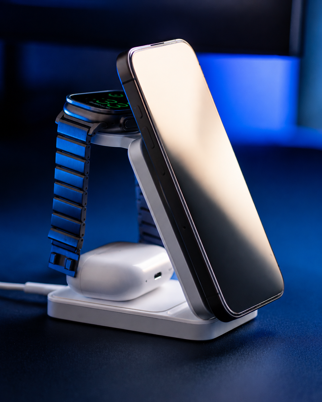 Foldable Charger 3-in-1 MagSafe PW35, Qi2 25W, Silver