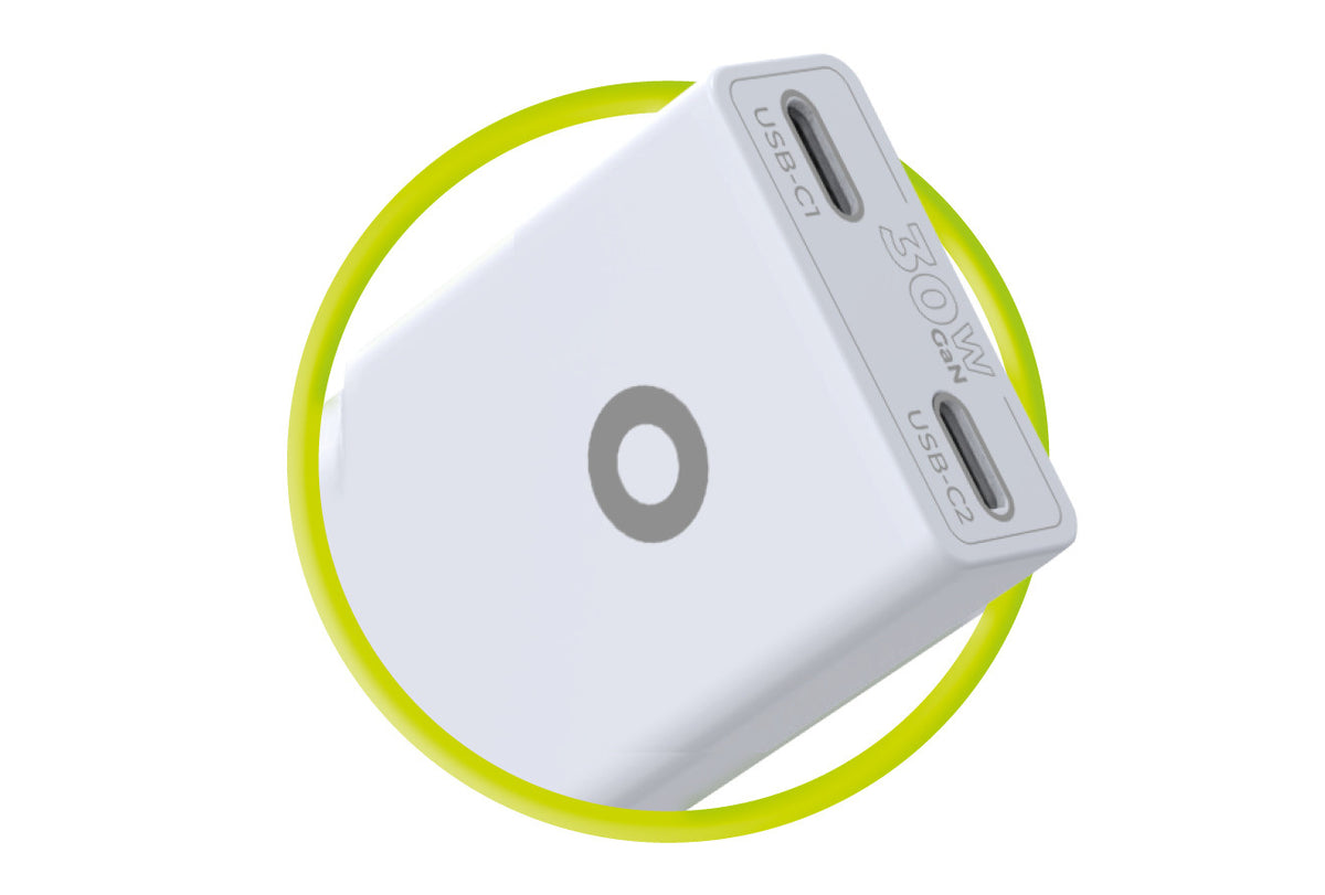 Wall Charger GaN Slim 2× USB-C MO18, 30W, White