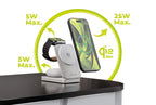 3in1 Qi2 25W Foldable Charging Stand PW35 Silver MagSafe Compatible