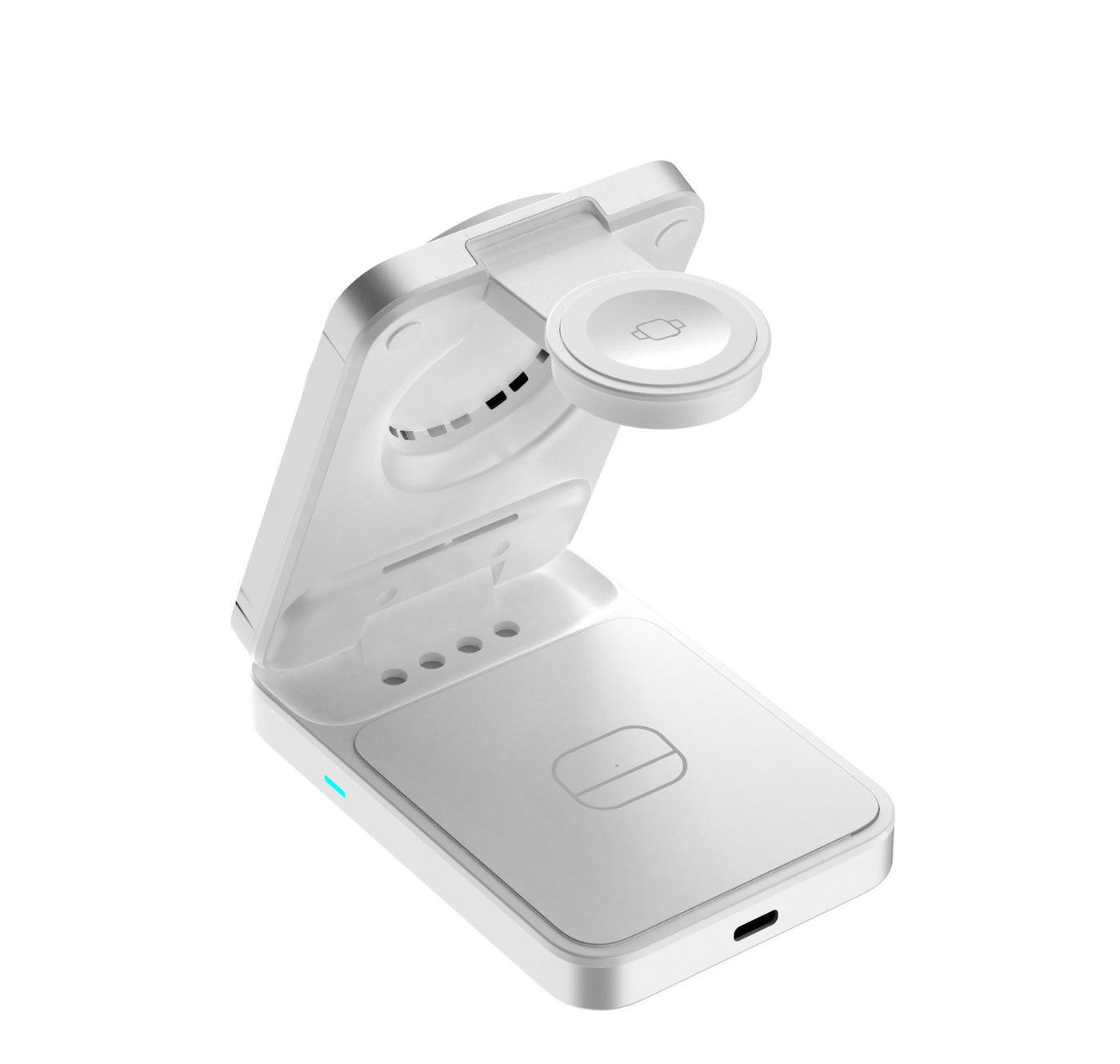 Foldable Charger 3-in-1 MagSafe PW35, Qi2 25W, Silver
