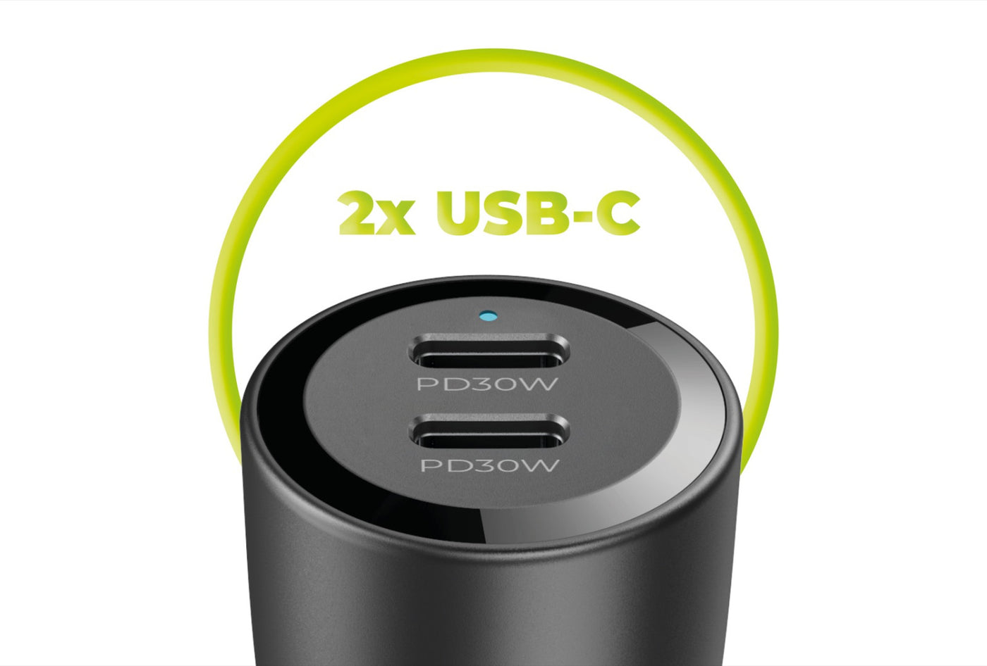 Car Charger 2× USB-C CA11, 60W, Black