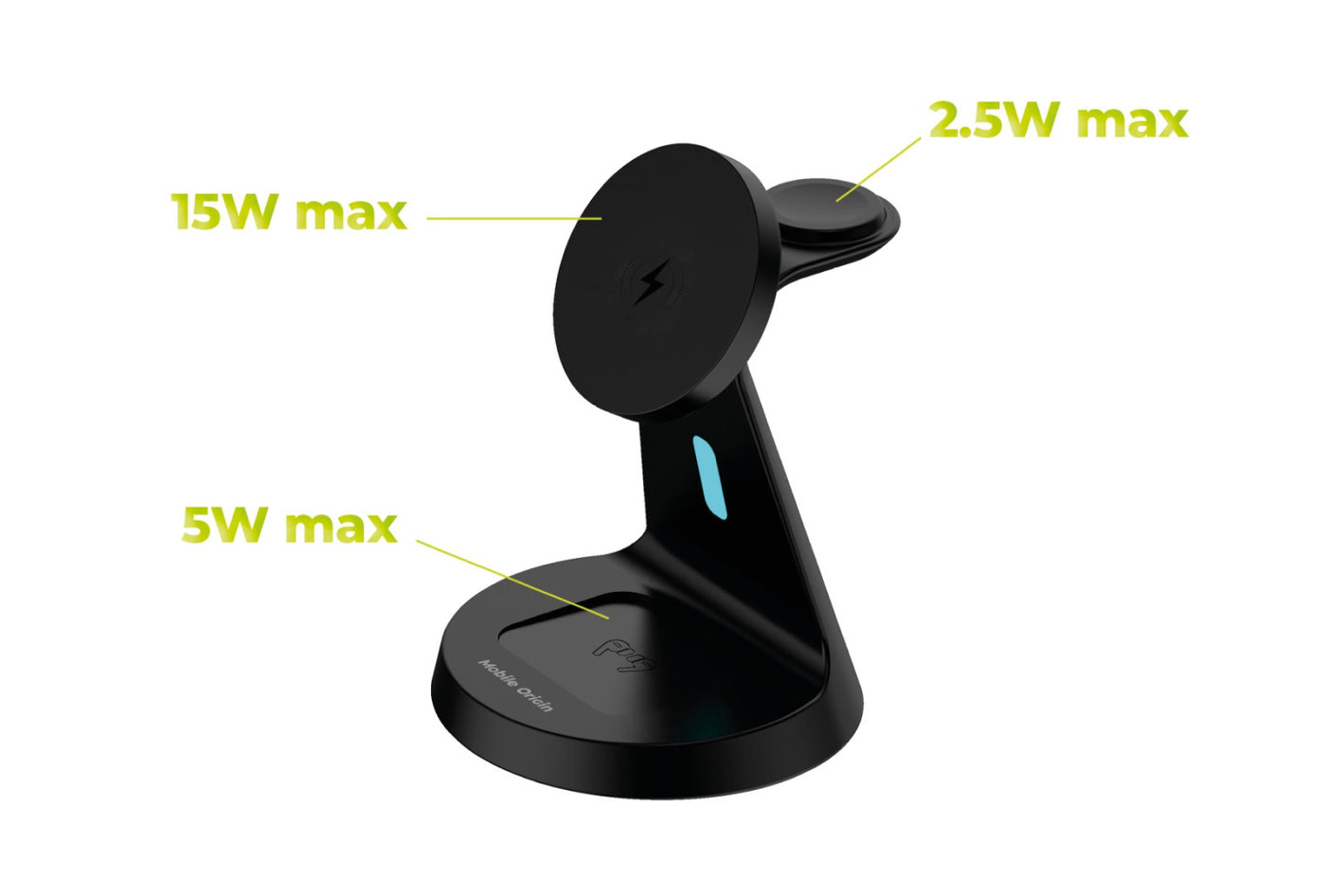 Wireless Magnetic Stand 3-in-1 MagSafe PW9, 18W, Black