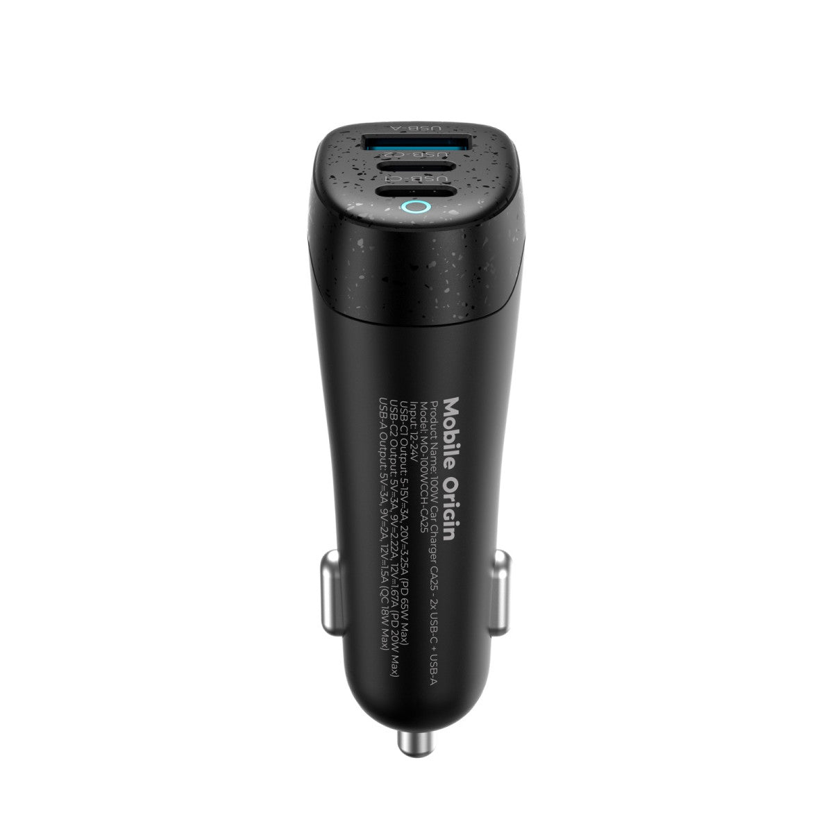 Car Charger 2× USB-C + USB-A CA25, 100W, Black