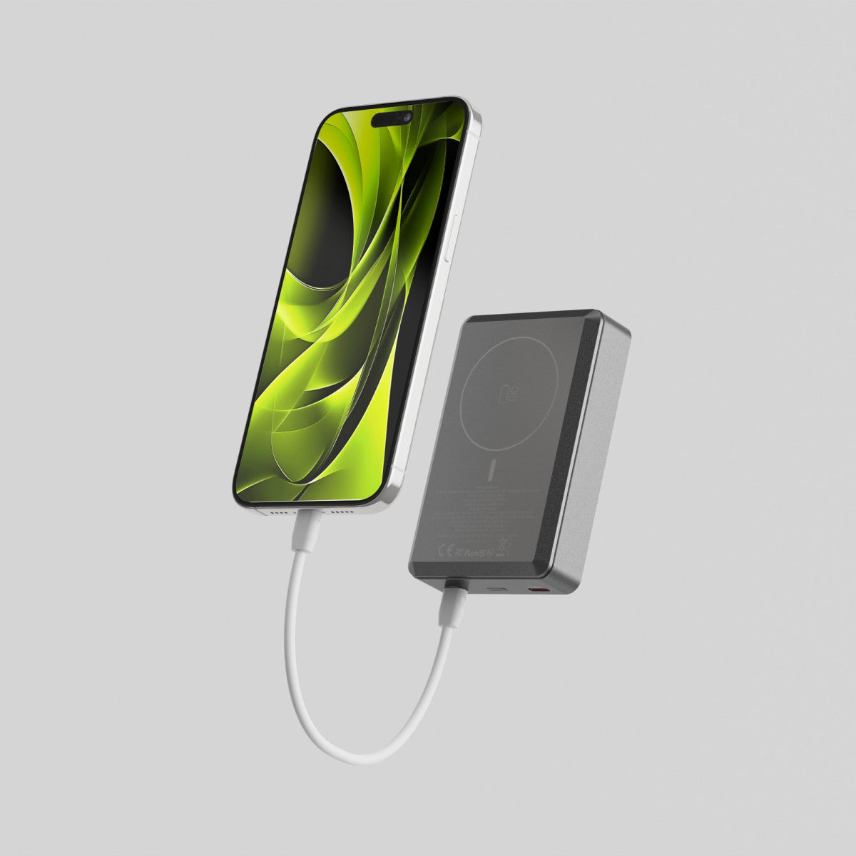 Wireless Magnetic Power Bank 3-in-1 MagSafe with Display PB14, 20000mAh, 30W, Gray