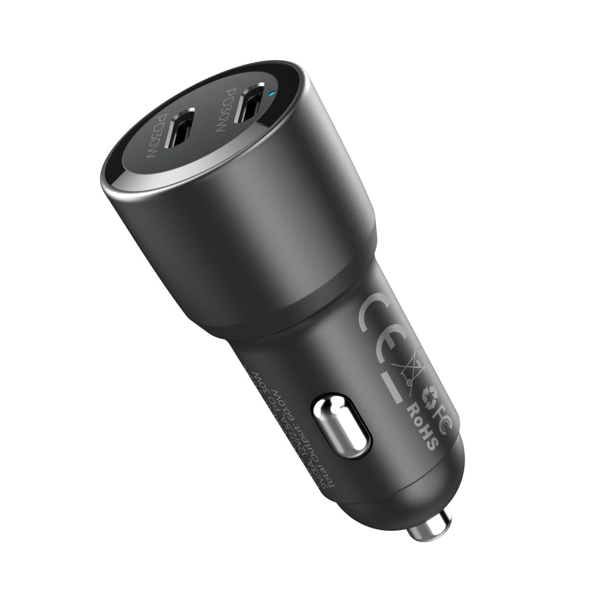 Car Charger 2× USB-C CA11, 60W, Black