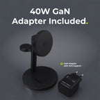 PowerStand Pro 3in1 Qi2 25W + GaN Adapter, Black