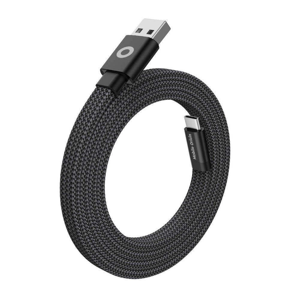 Magnetický kabel 1 m USB‑A na USB‑C – černý, plochý