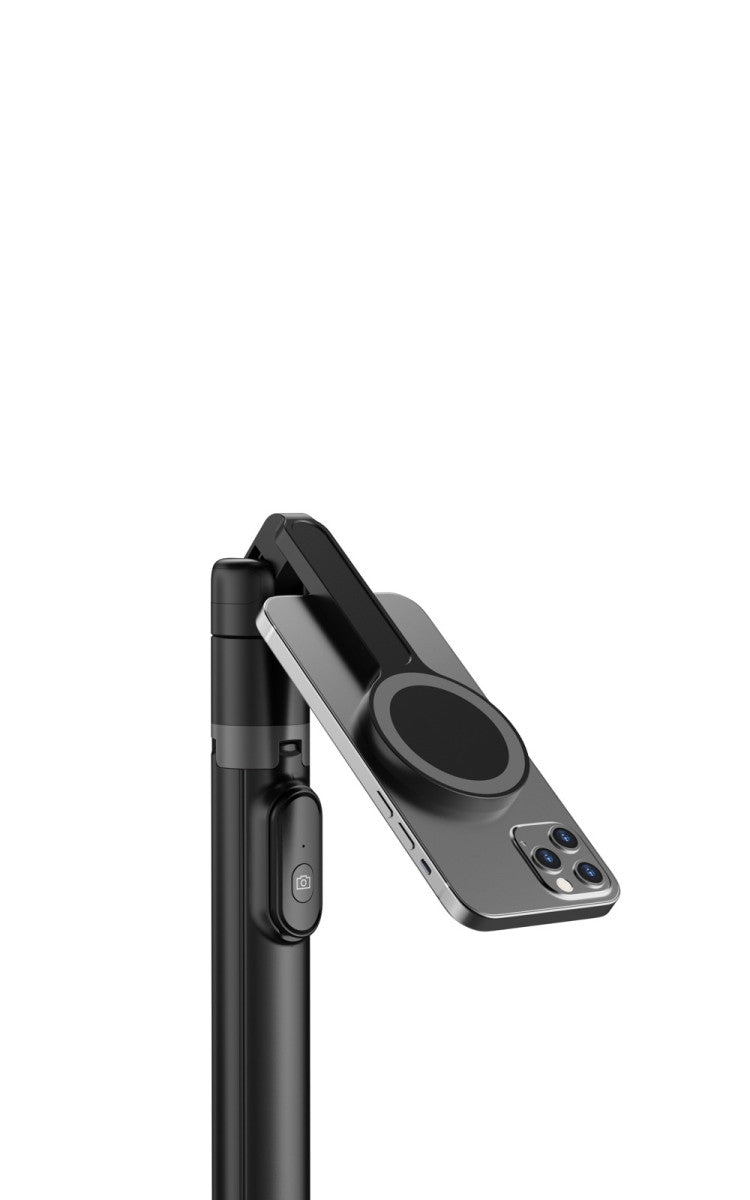 Magnetická selfie tyč s tripodem MagSafe S2, Bluetooth, Černá