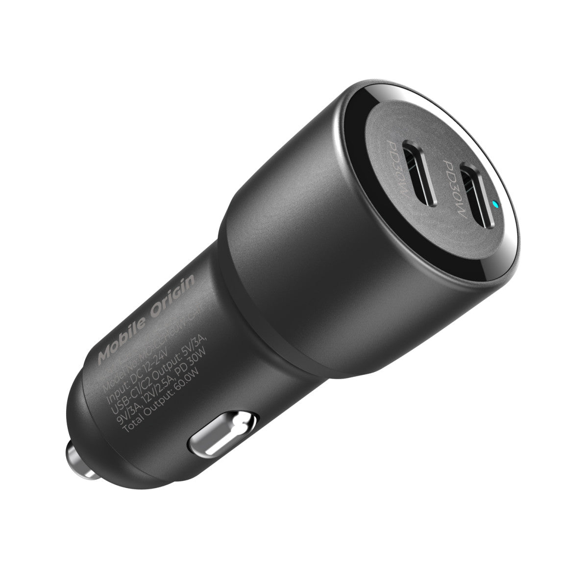Car Charger 2× USB-C CA11, 60W, Black