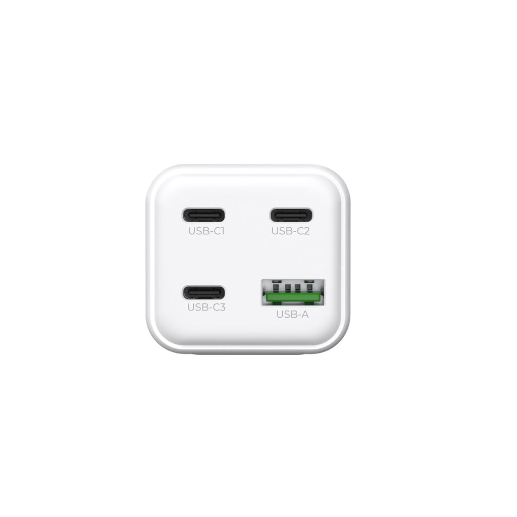 GaN 100W Compact MultiHub Charger PW18 3× USB-C + USB-A