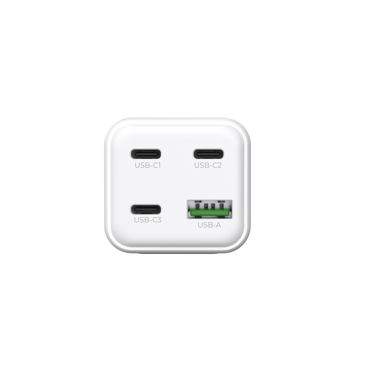 MultiHub nabíječka GaN 3× USB-C + USB-A PW18, 100W, Bílá
