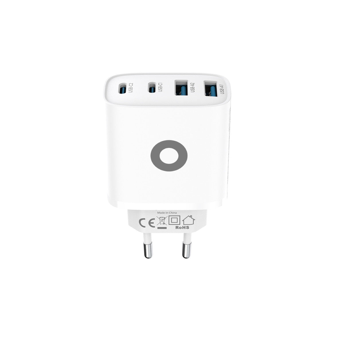 Sieťová nabíjačka GaN 2× USB-C + 2× USB-A PW22, 40W, Biela