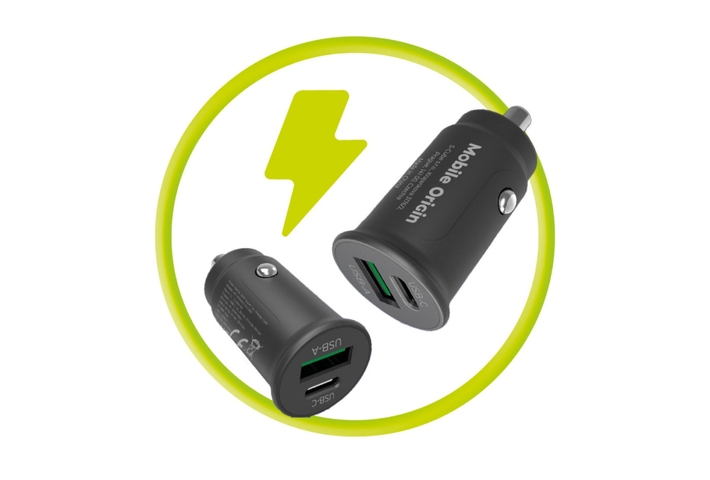 Car Charger USB-C + USB-A CA19, 30W, Black