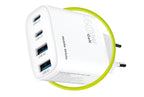 GaN síťová nabíječka 40W PW22 – 2x USB-C + 2x USB-A
