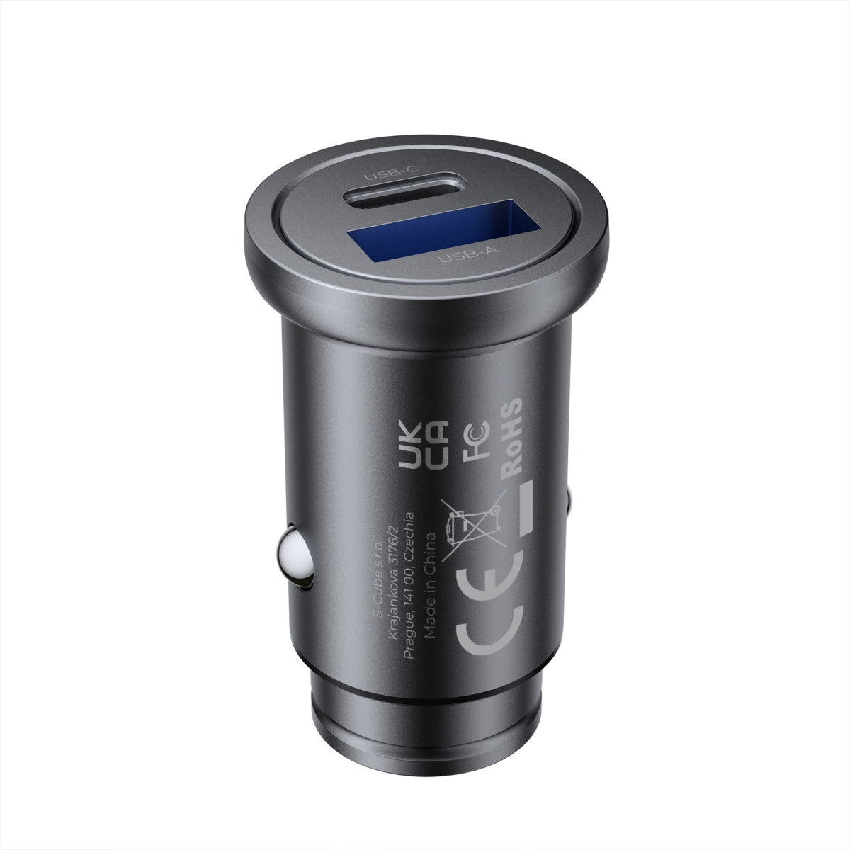 Car Charger USB-C + USB-A CA12, 30W, Black