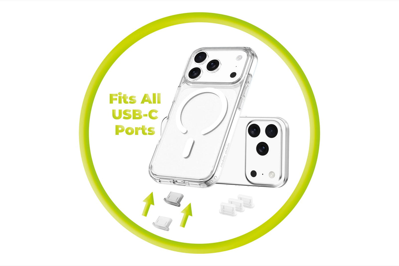 Krytka USB-C konektoru a čisticí štěteček pro iPhone/Android CL1