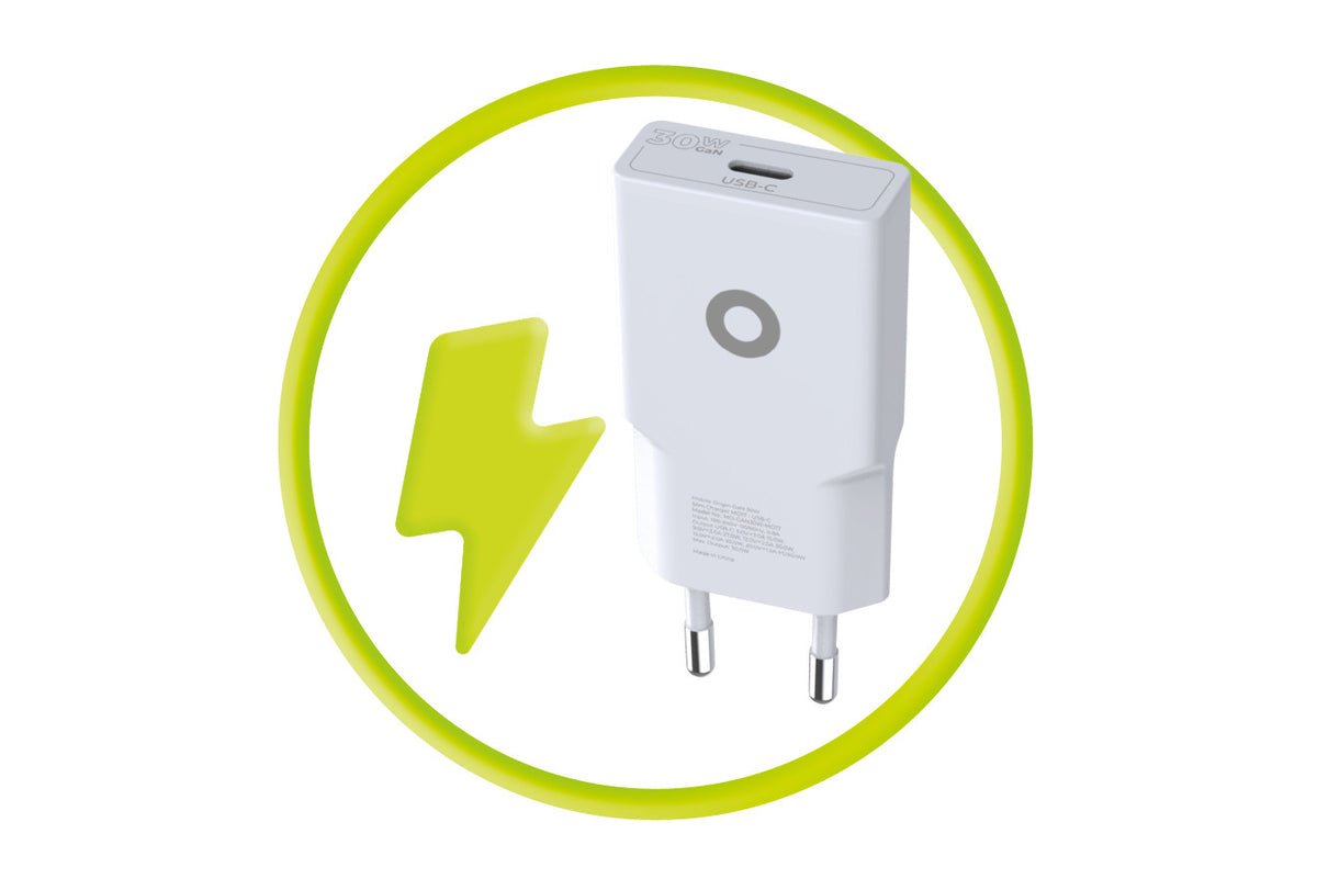 Wall Charger GaN Slim USB-C MO17, 30W, White