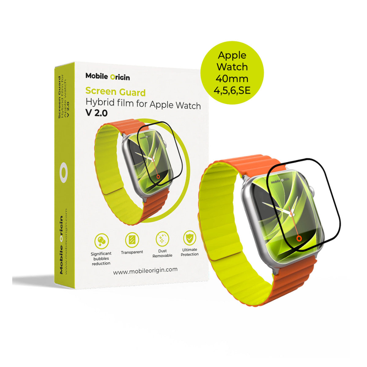 Hybridní ochranná fólie, pro Apple Watch 40mm (SE3, SE, 4, 5, 6)