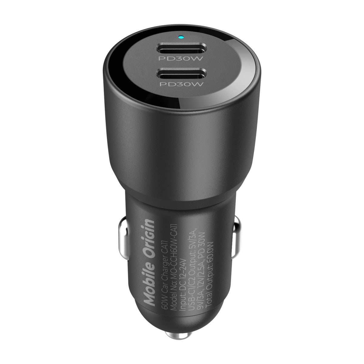 Car Charger 2× USB-C CA11, 60W, Black