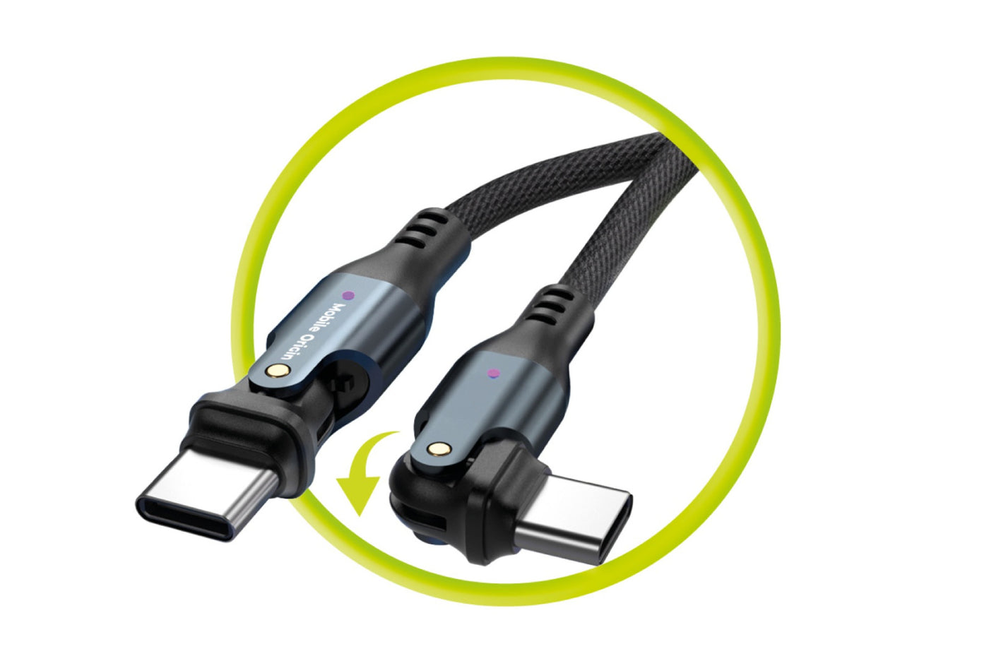 Rotating Cable USB-C to USB-C CB3, 240W, 480 Mb/s, 1m, Black