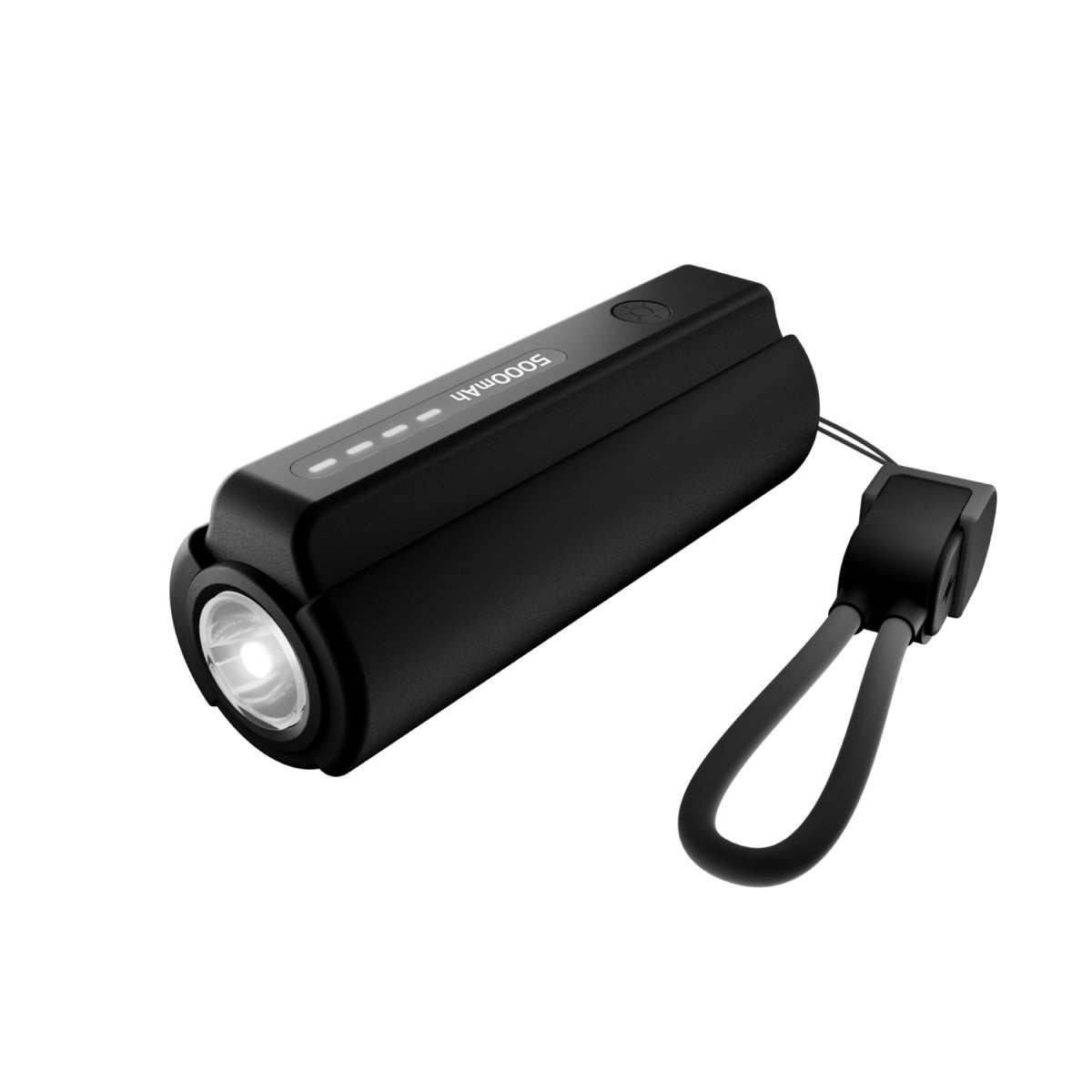 Compact Power Bank with Flashlight and USB-C Cable PB7, 5000mAh, 12W, Black