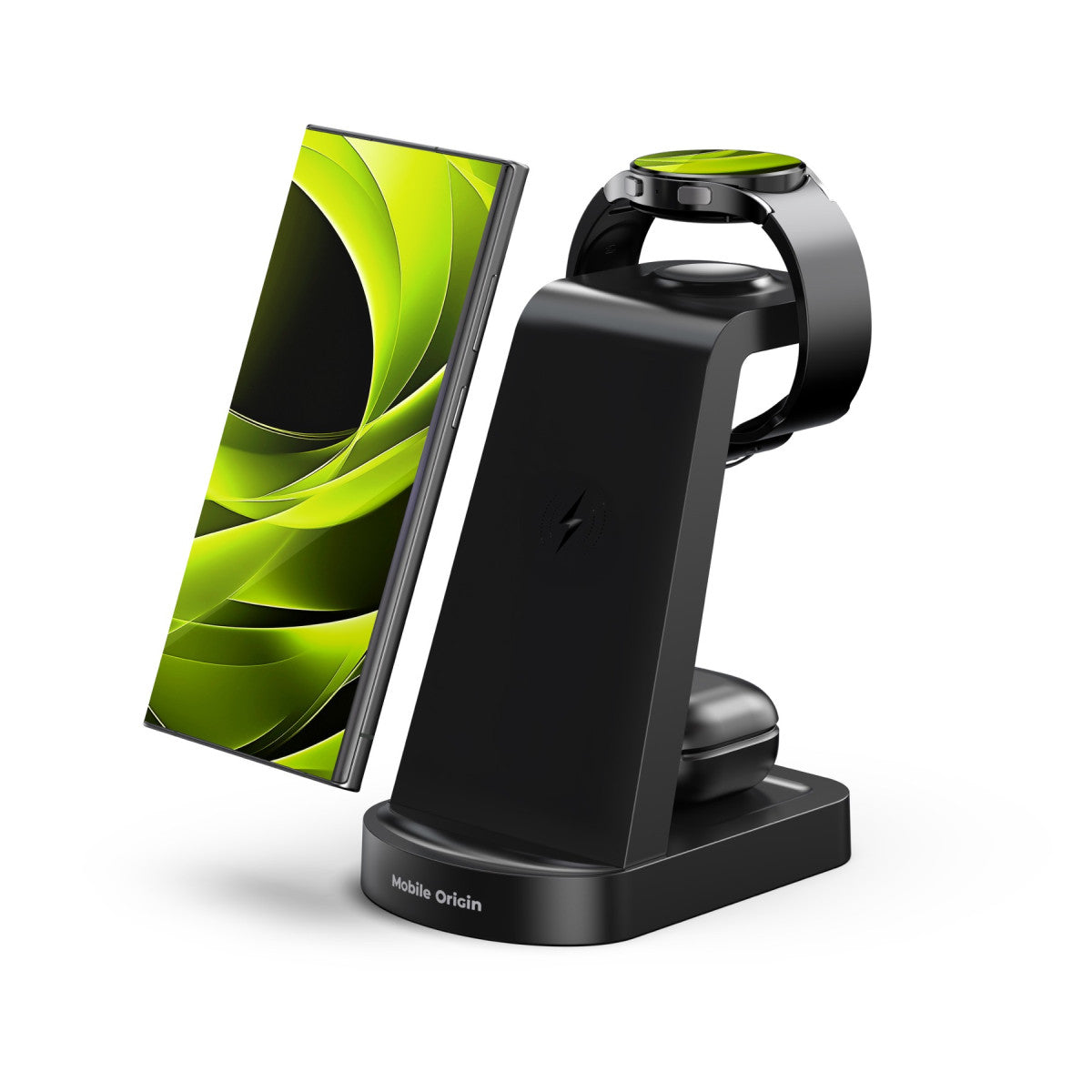 Bezdrátová nabíječka 3v1 pro Samsung PW13, 18W, Černá