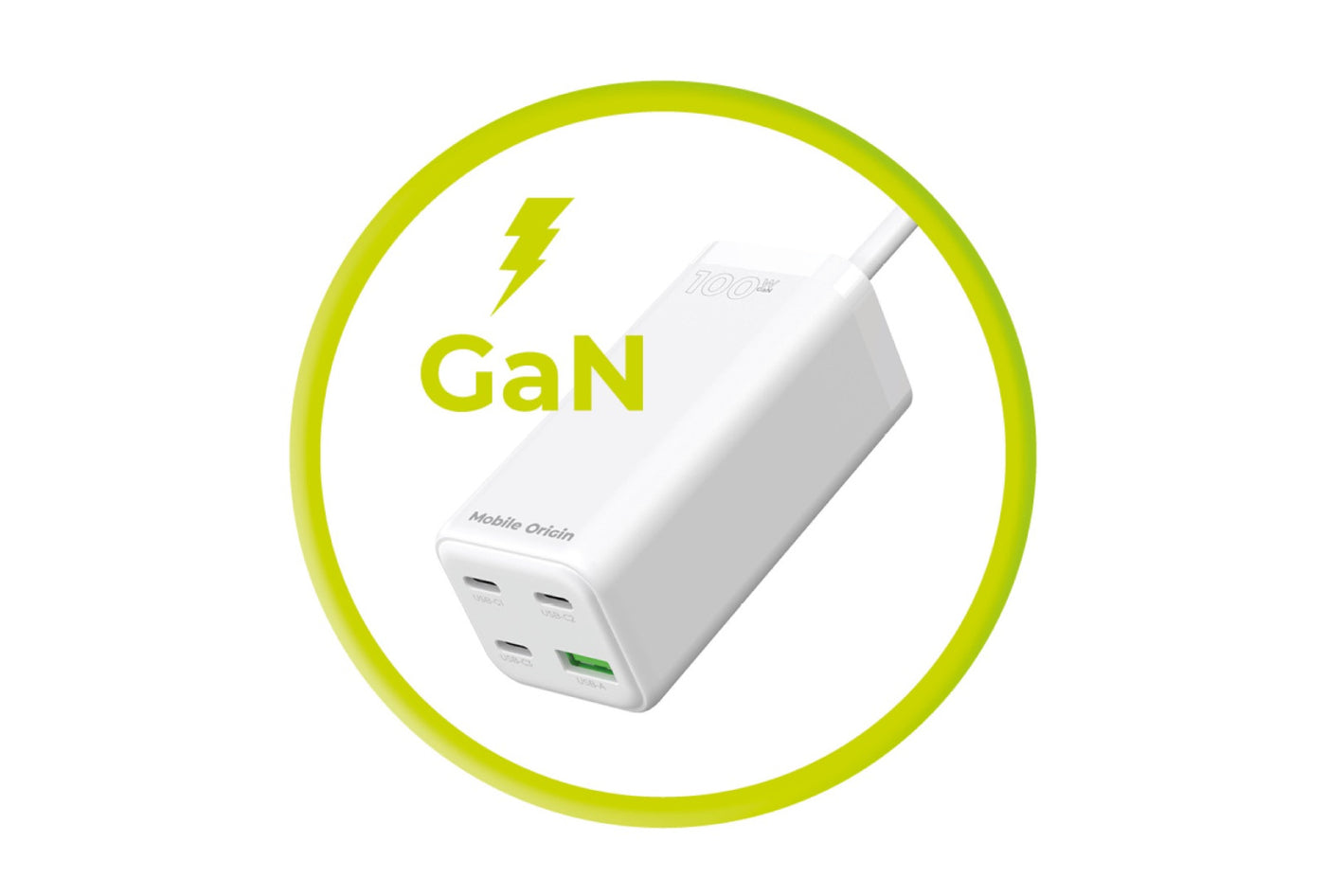 MultiHub nabíječka GaN 3× USB-C + USB-A PW18, 100W, Bílá
