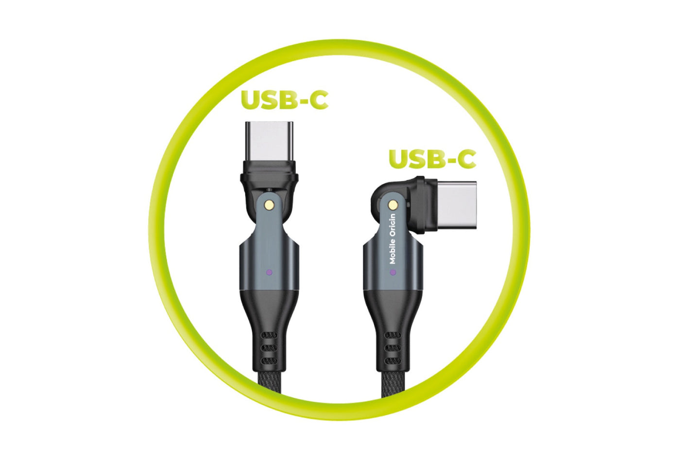 Rotating Cable USB-C to USB-C CB3, 240W, 480 Mb/s, 1m, Black
