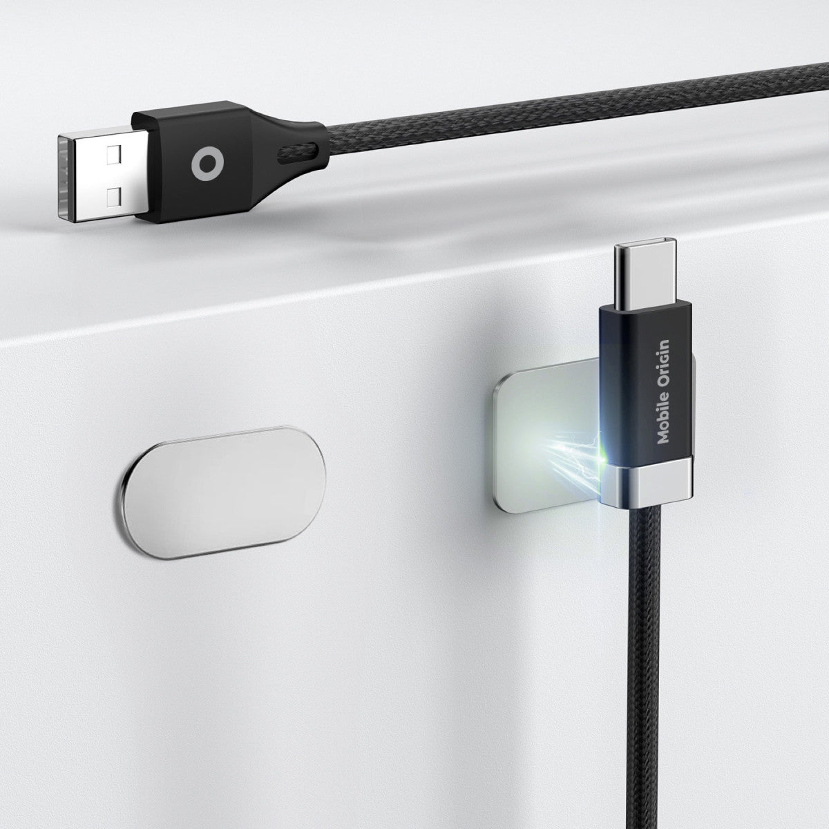 Magnetický kábel StayCable USB-C na USB-A CB6, 27W, 480 Mb/s, 1,5 m, Čierna