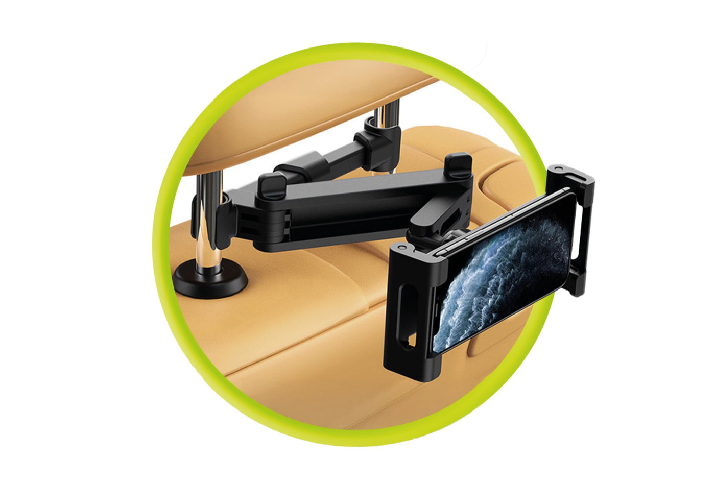 Držák na tablet do auta s teleskopickým ramenem CA7, Černá