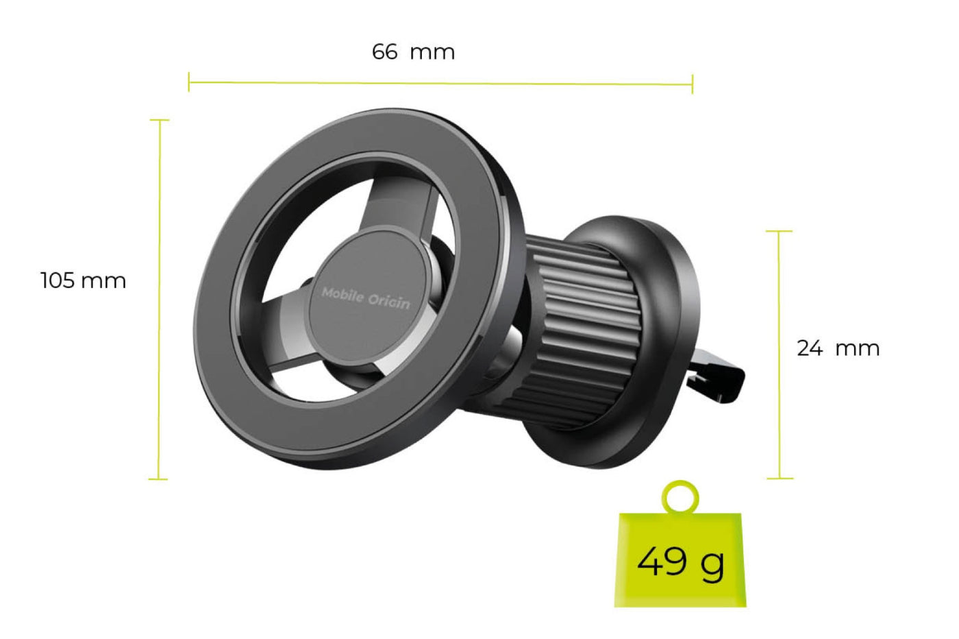 Magnetický držiak do auta MagSafe CA10, Čierna