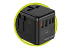 Cestovní Adaptér GaN 35W PW4 EU/UK/US/AUS, 3x USB-C + 2x USB-A
