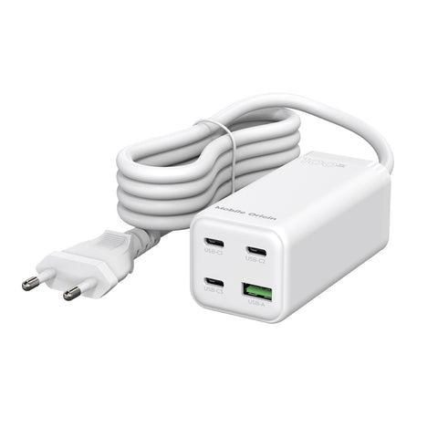 GaN 100W kompaktní MultiHub nabíječka PW18 3× USB-C + USB-A
