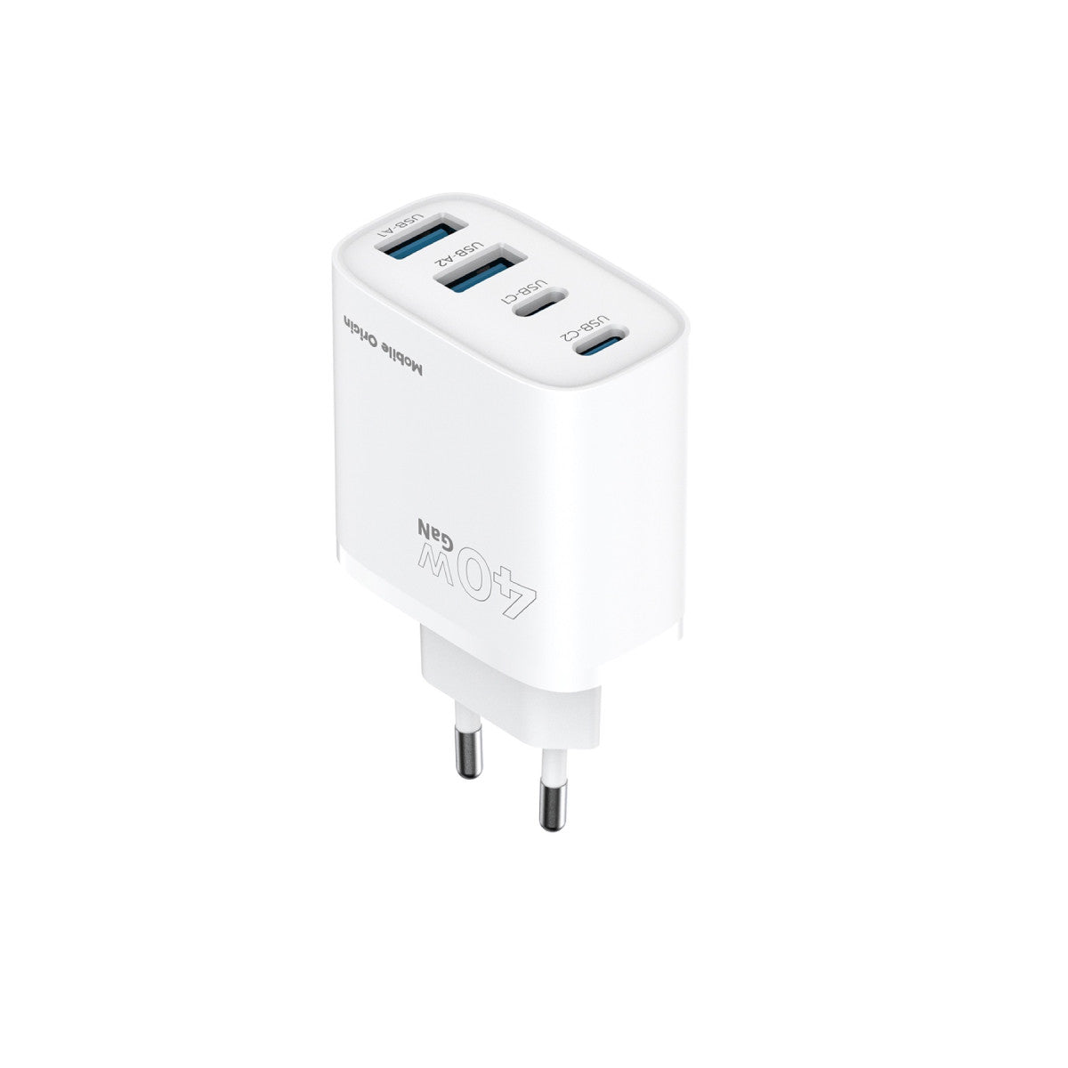 Sieťová nabíjačka GaN 2× USB-C + 2× USB-A PW22, 40W, Biela