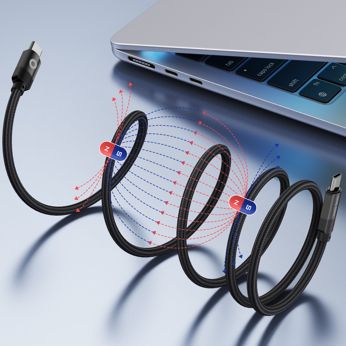 Magnetic Cable USB-C to USB-C MC2, 60W, 480 Mb/s, 1m, Black
