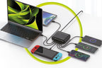 Cestovní nabíječka GaN 140W PW12 EU/UK/US, 3x USB-C + 3x USB-A