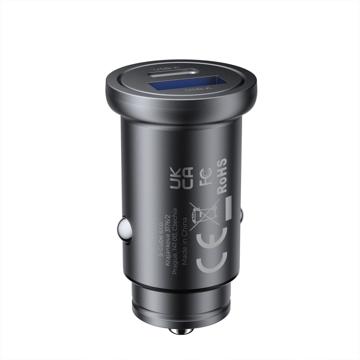 Car Charger USB-C + USB-A CA12, 30W, Black