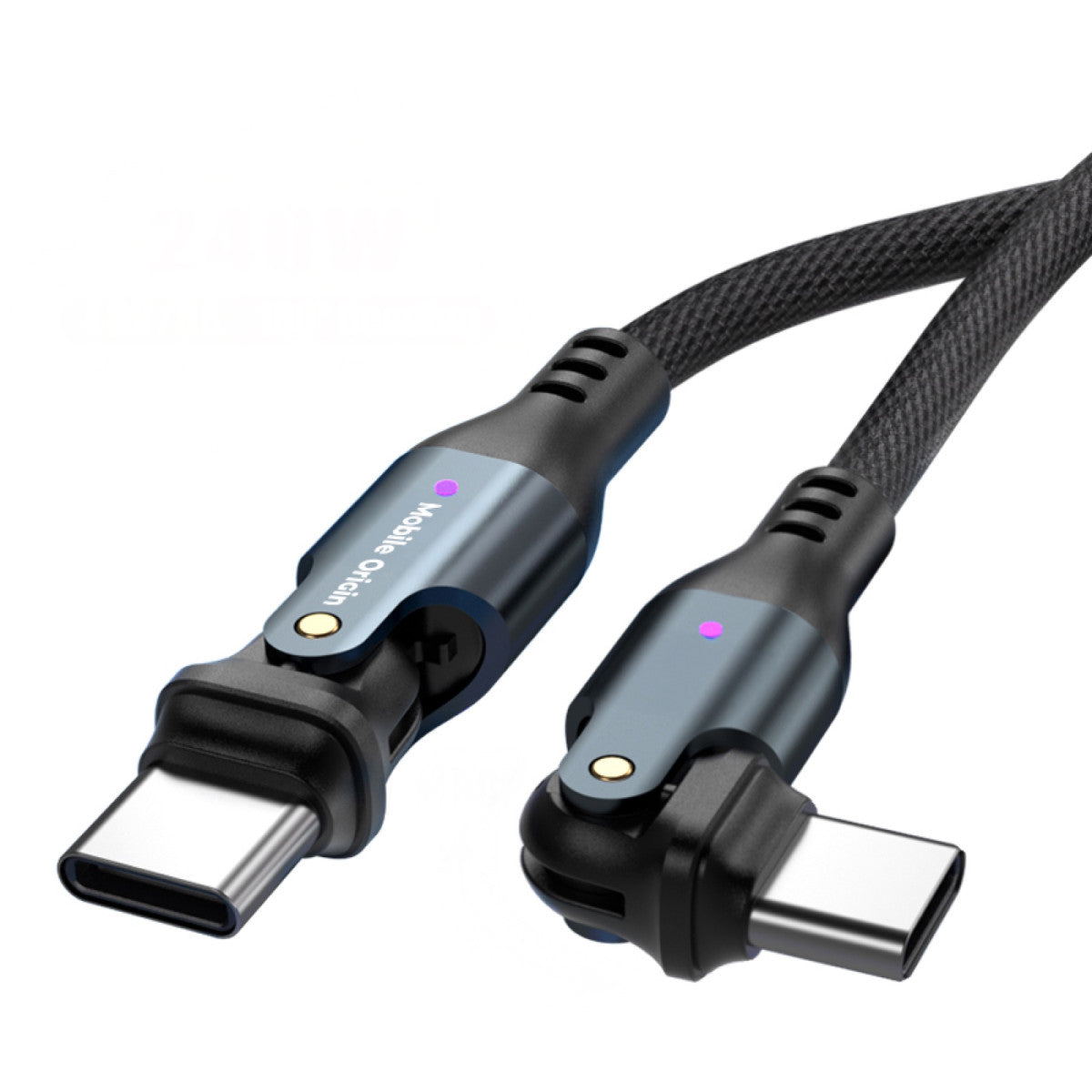Rotating Cable USB-C to USB-C CB3, 240W, 480 Mb/s, 1m, Black