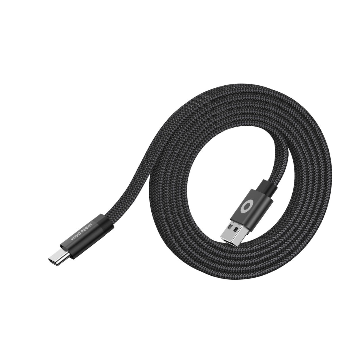 Magnetický plochý kabel USB-A na USB-C, 27W, 480 Mb/s, 1 m, Černá