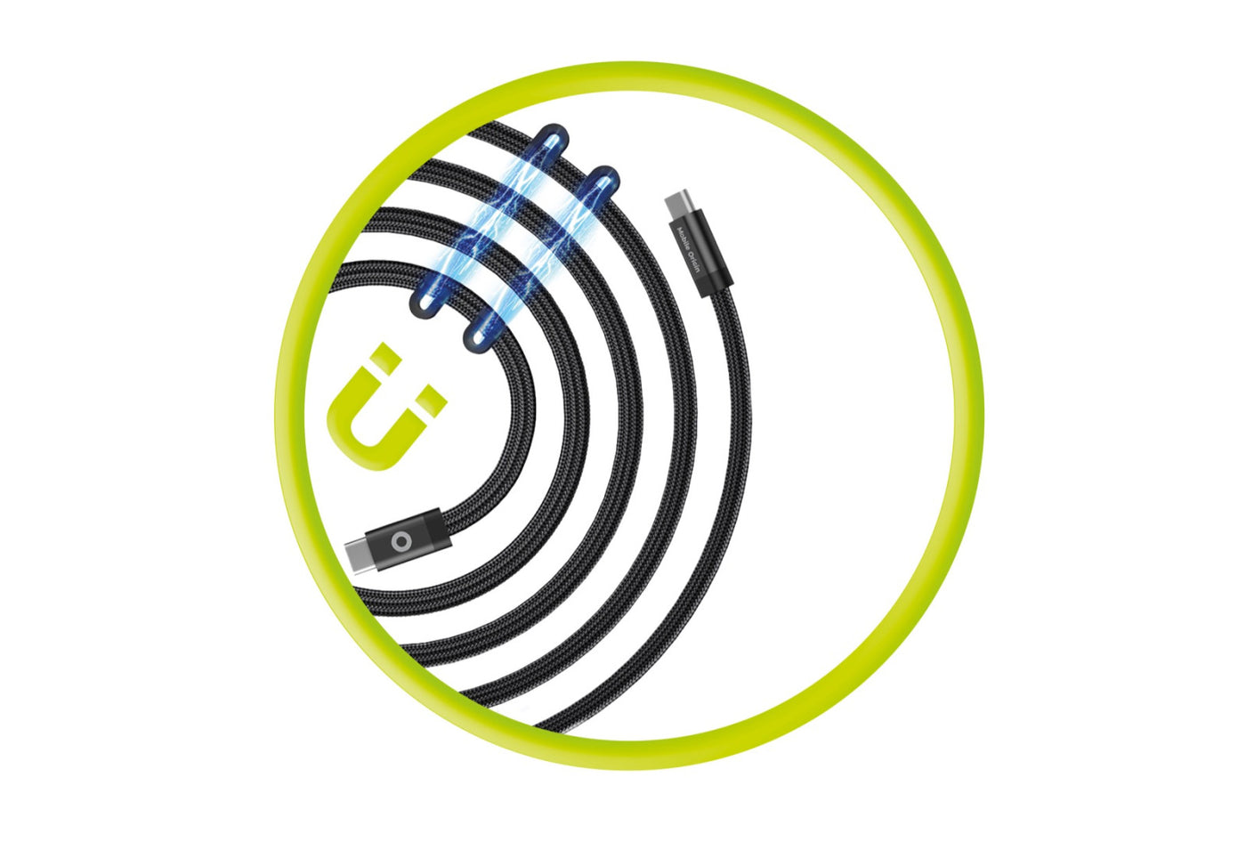Magnetic Cable USB-C to USB-C MC2, 60W, 480 Mb/s, 1m, Black