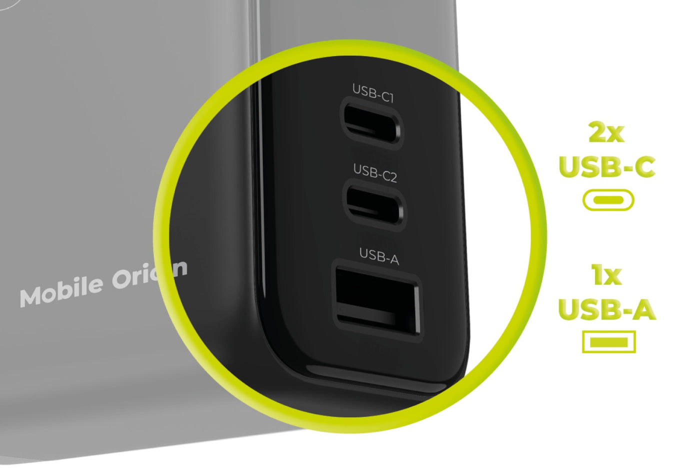 GaN Wall Charger with Display 2× USB-C + USB-A PW21, 140W, Black