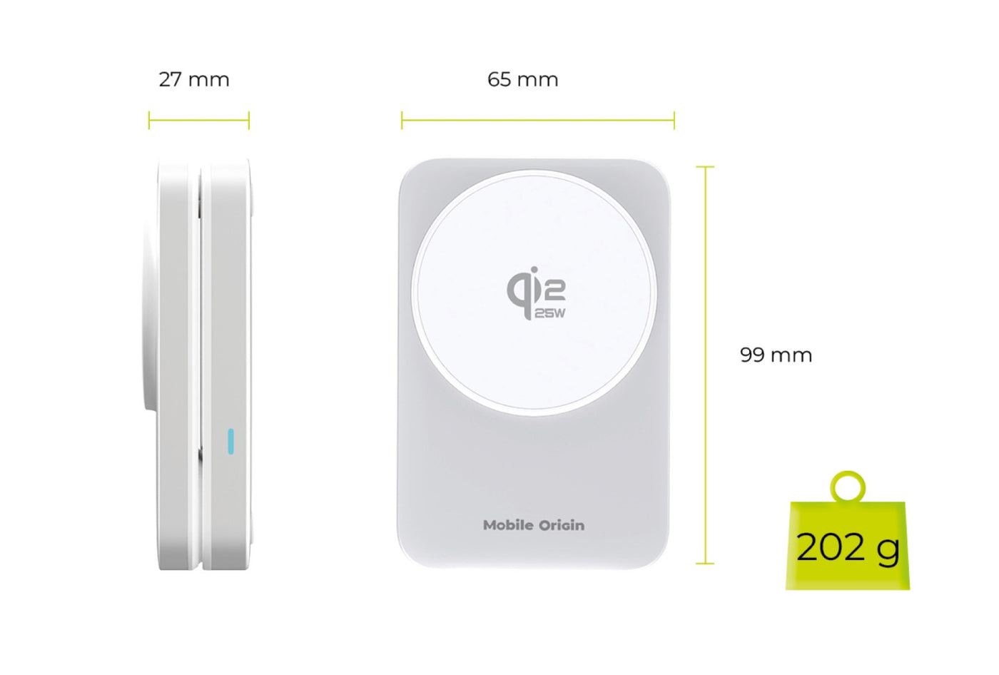 Foldable Charger 3-in-1 MagSafe PW35, Qi2 25W, Silver