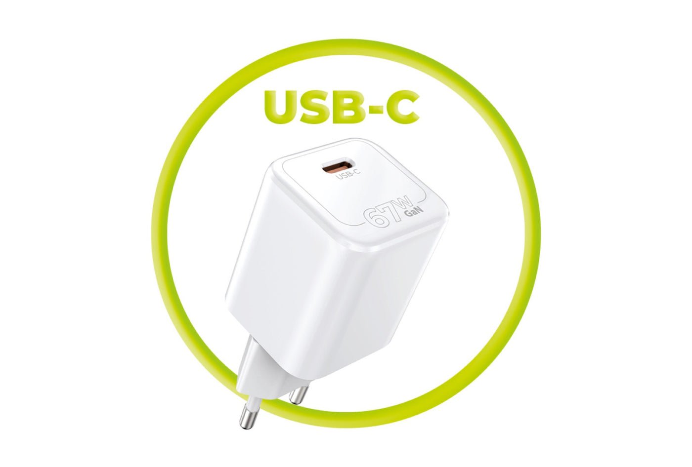 GaN Wall Charger USB-C PW6, 67W, White