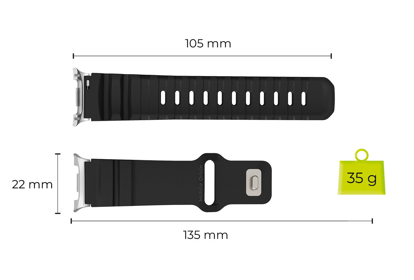 Řemínek Easy Strap FKM pro Samsung Galaxy Watch 8, Černá