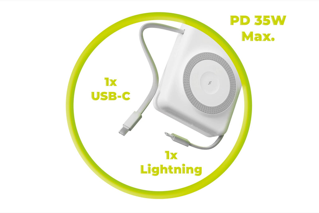 Powerbanka PB15 20000mAh 35W PD USB-C + Lightning kabel s MagSafe